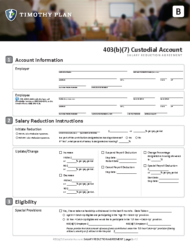 403(b)(7) Salary Reduction Agreement