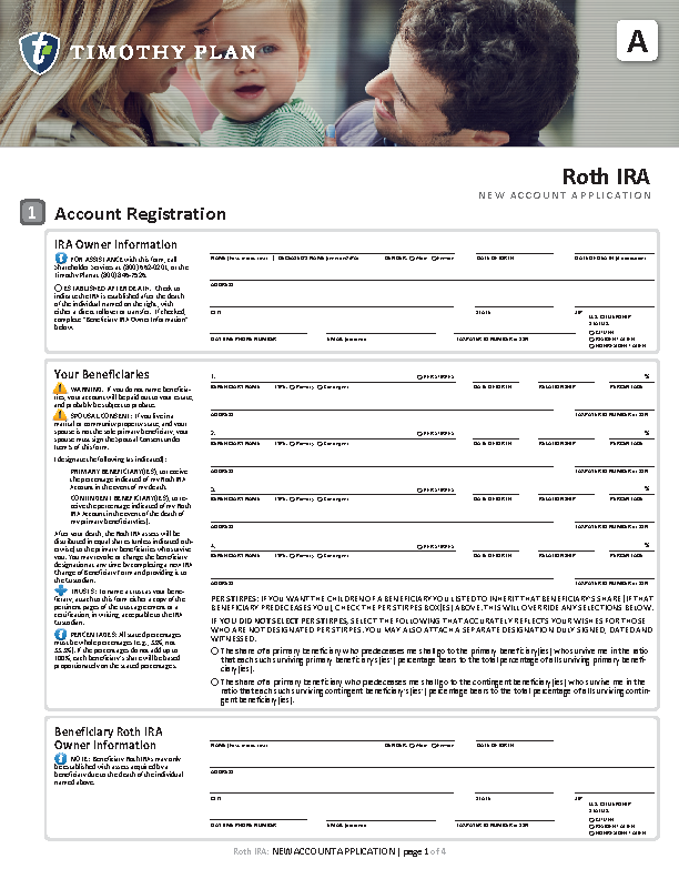 ROTH IRA new account application