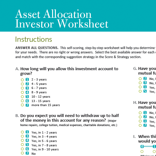 Download the Asset Allocation Investor Worksheet.